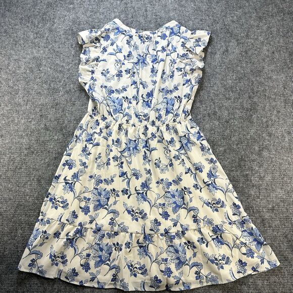 Love and Promises Dress Women Large Blue Floral Ruffles Lace Bohemian Boho Lined - Picture 11 of 13